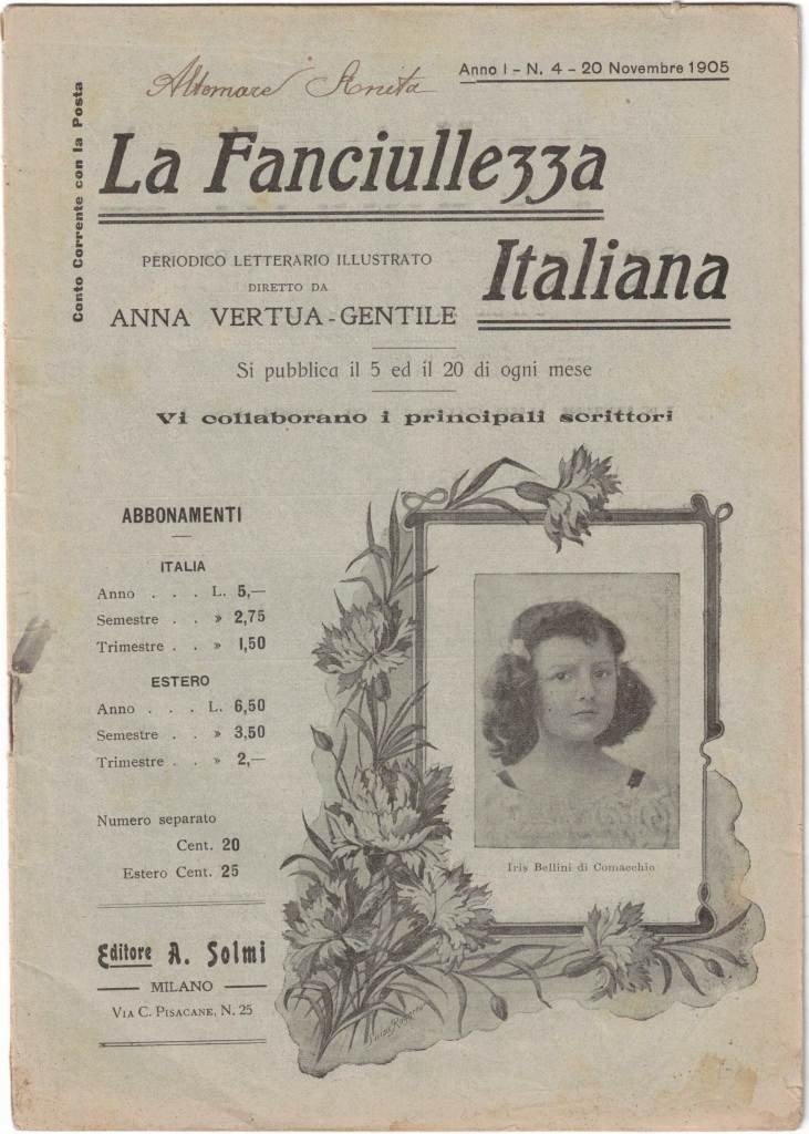 La fanciullezza italiana. Periodico letterario illustrato, a. I, 1905-1906, 8 …