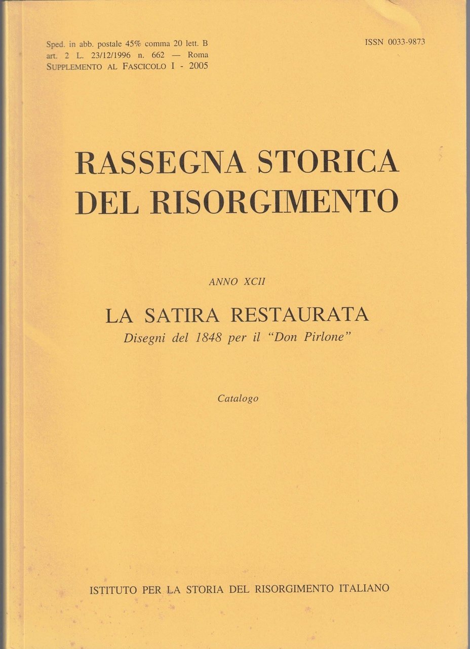 La satira restaurata. Disegni del 1848 per il Don Pirlone, …