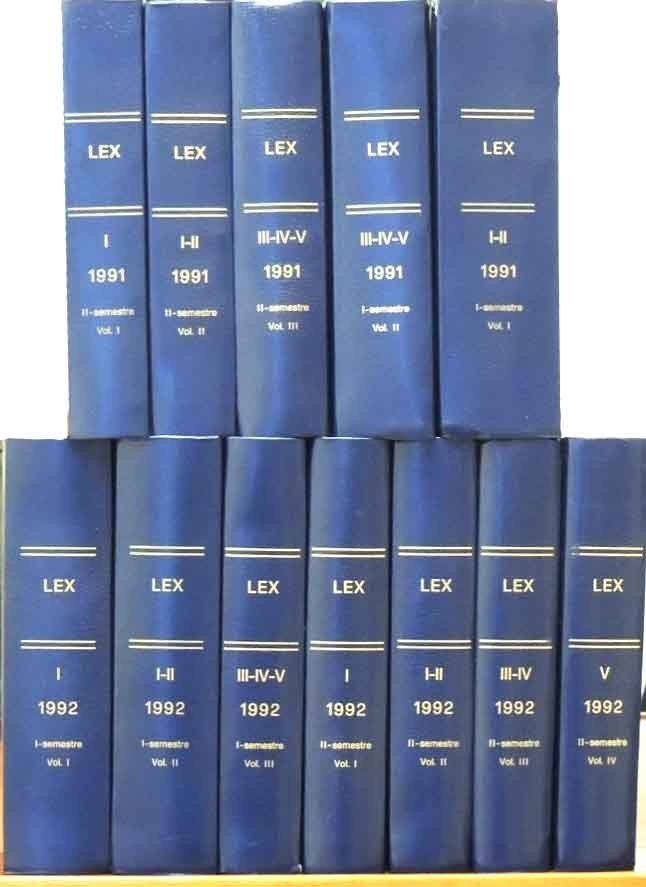 Lex. Legislazione italiana, aa. LXXVII-LXVIII, 1991-1992, annate complete, 12 tomi