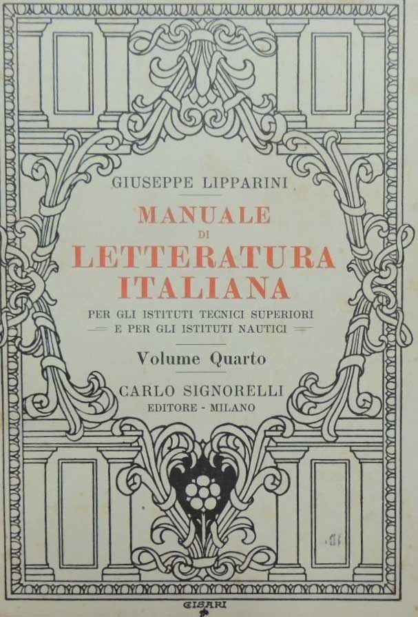 Lipparini, Manuale di letteratura italiana. Volume quarto