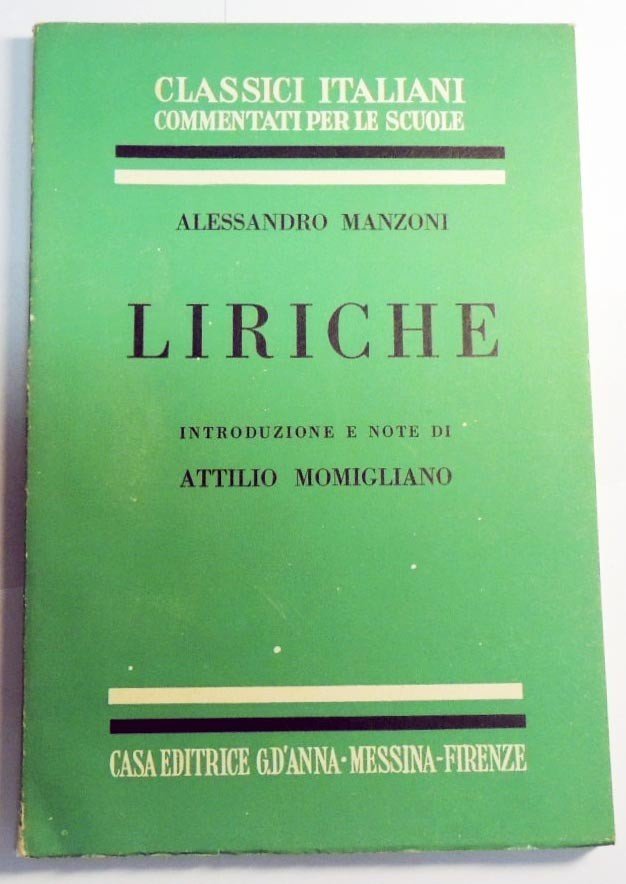 Manzoni, Liriche, introduzione e note di Momigliano