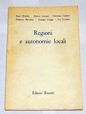 Modica et al., Regioni e autonomie locali