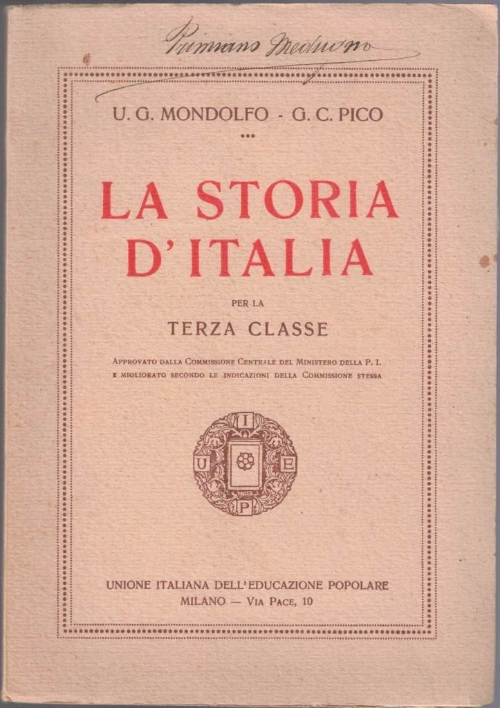 Mondolfo, Pico, La storia d’Italia. Per la terza classe