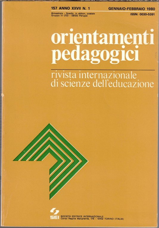 Orientamenti pedagogici, aa. XXVII, 1980, nn. 1 e 5 – …