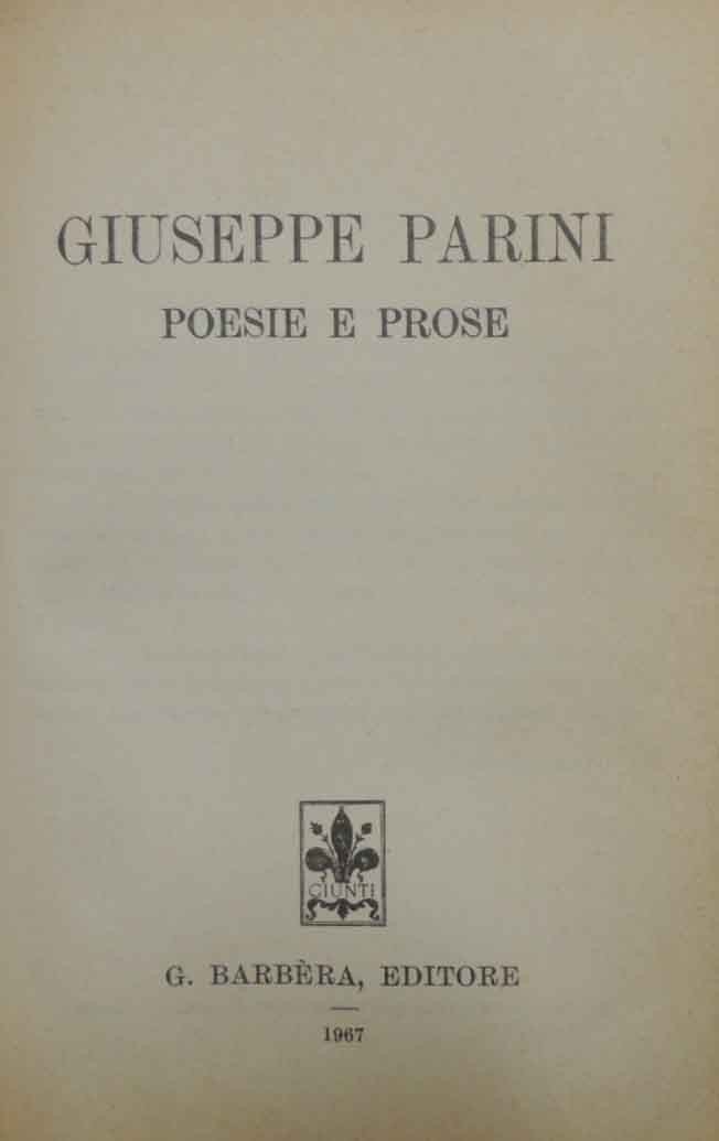 Parini, Poesie e prose