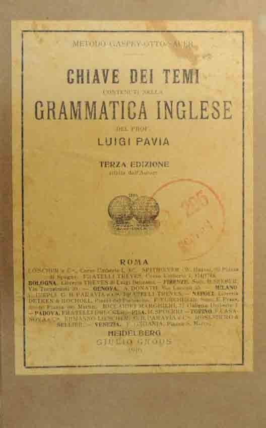 Pavia, Chiave dei temi contenuti nella grammatica inglese