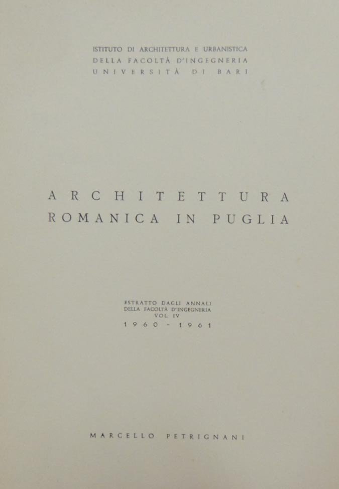 Petrignani, Architettura romanica in Puglia