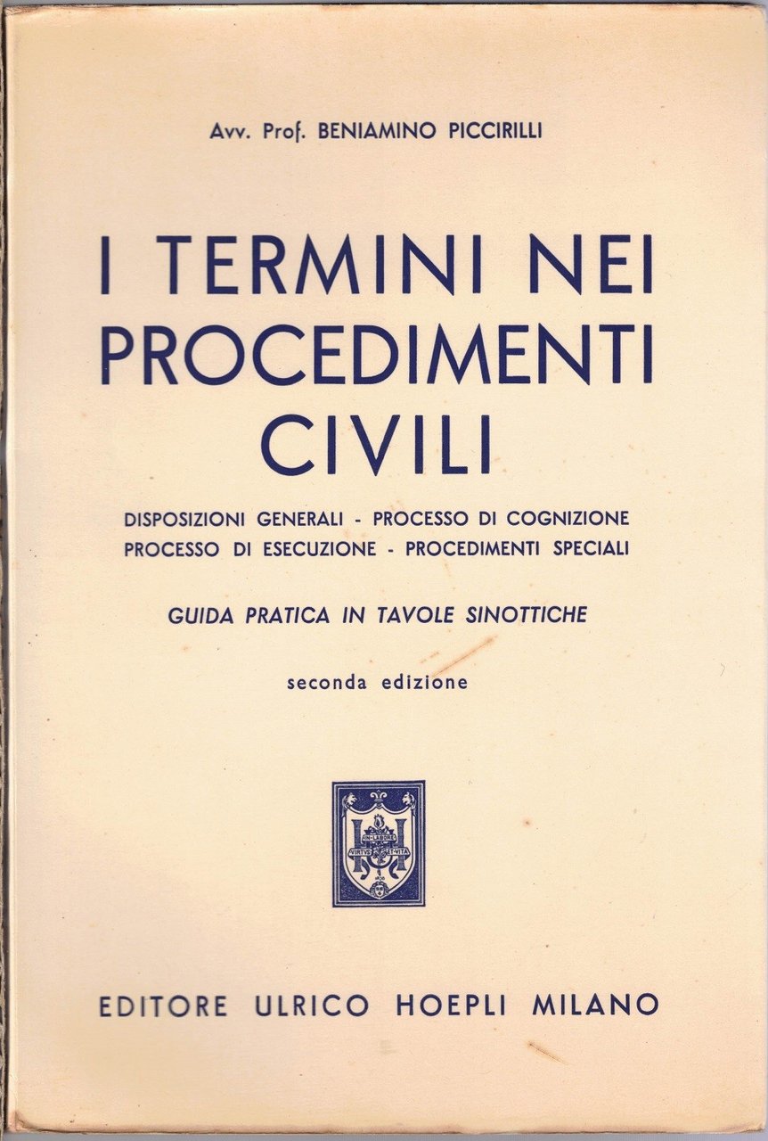 Piccirilli, I termini nei procedimenti civili