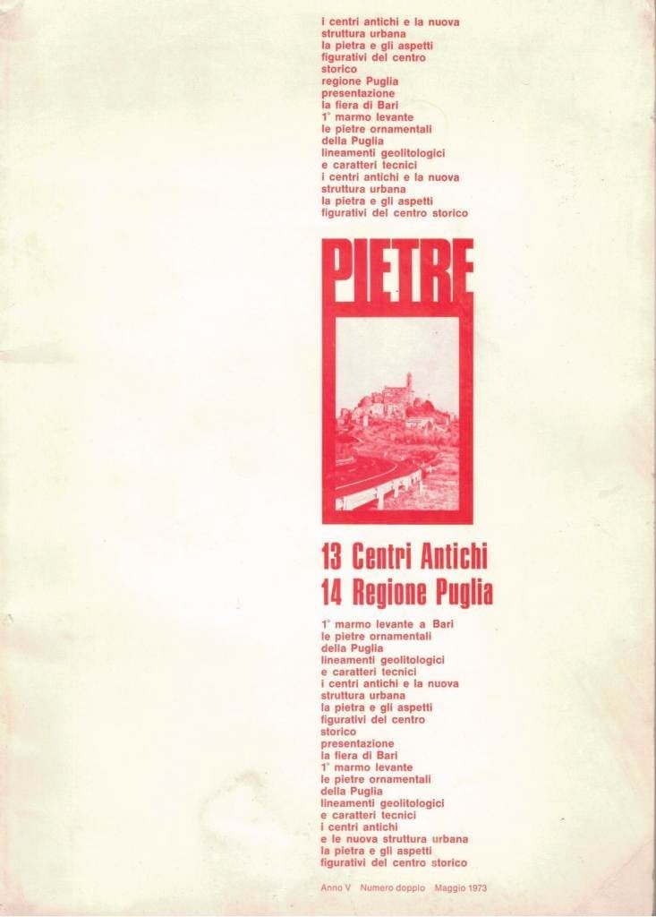 Pietre. 13 Centri antichi. 14 Regione Puglia, a. V, n. …