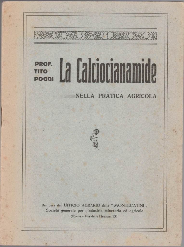 Poggi, La calciocianamide nella pratica agricola