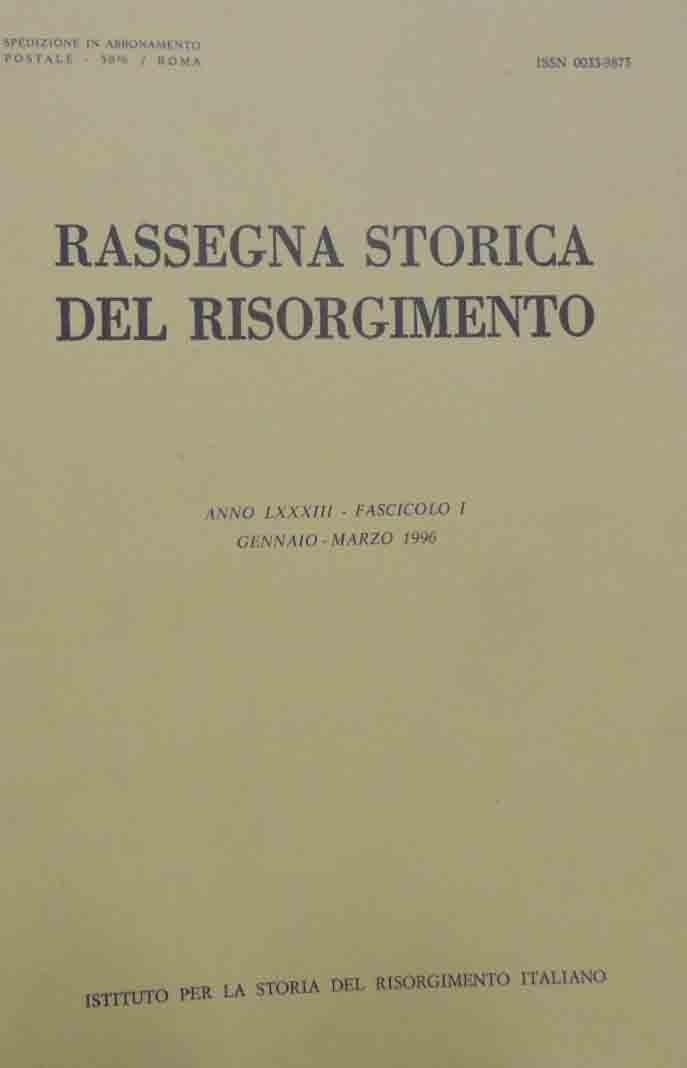 Rassegna storica del Risorgimento, a. LXXXIII, fasc. I, gennaio-marzo 1996