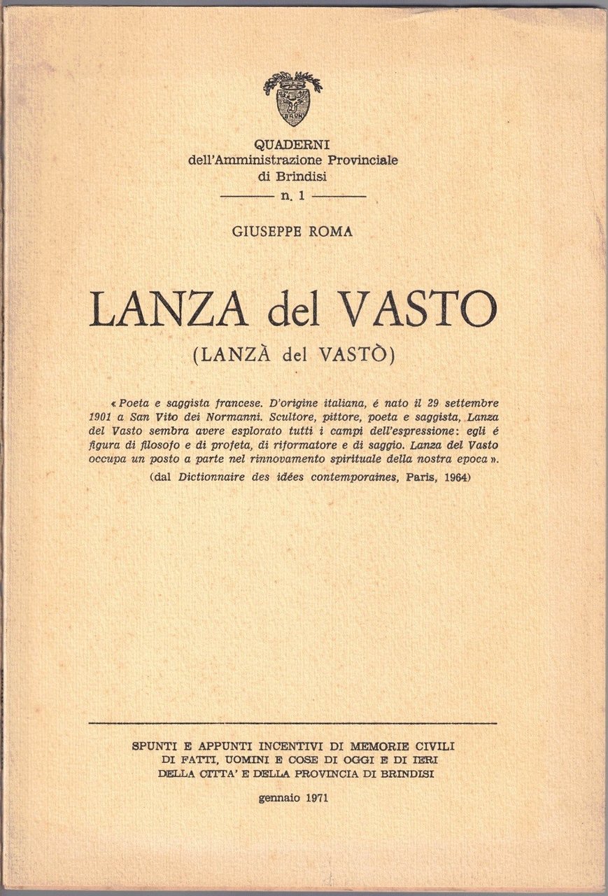Roma, Lanza del Vasto | Immagine principale