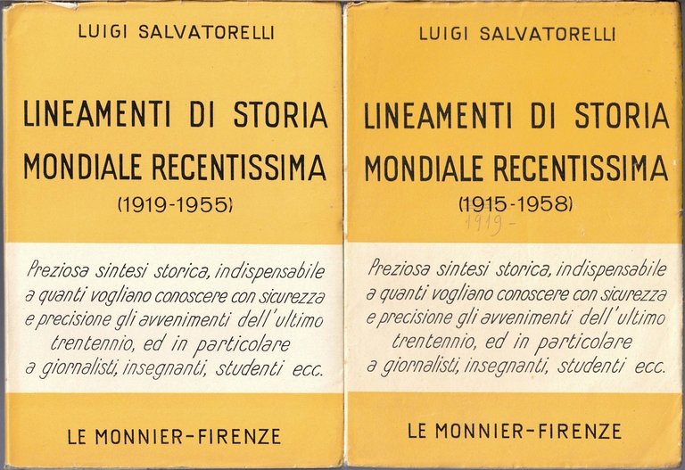 Salvatorelli, Lineamenti di storia mondiale recentissima, 1919-1974, 7 voll.