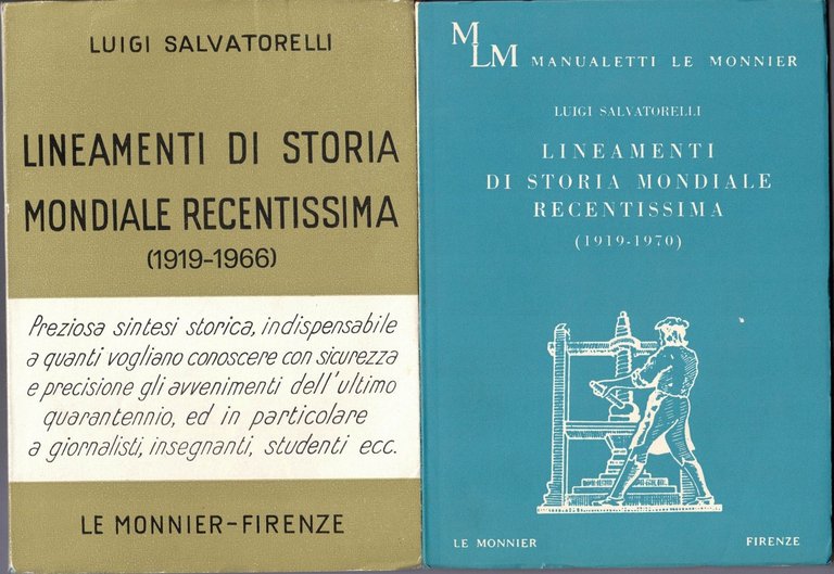 Salvatorelli, Lineamenti di storia mondiale recentissima, 1919-1974, 7 voll.