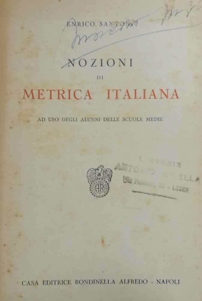 Santoni, Nozioni di metrica italiana ad uso degli alunni delle …