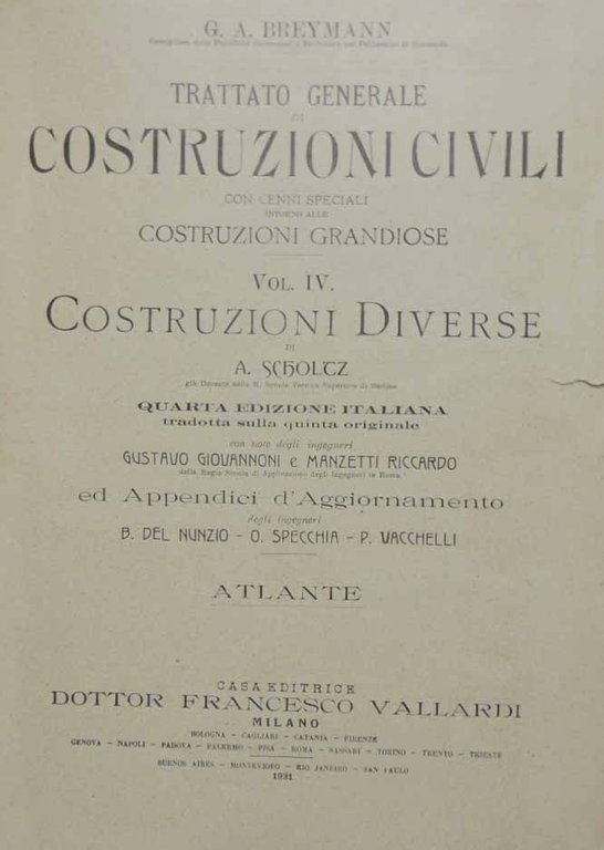 Scholtz, Costruzioni diverse (testo+tavole)