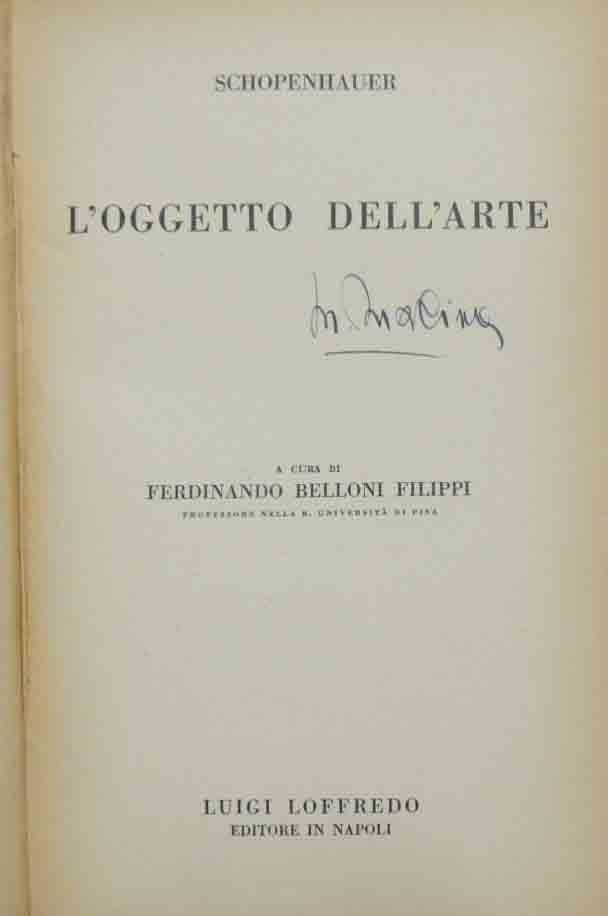 Schopenhauer, L’oggetto dell’arte