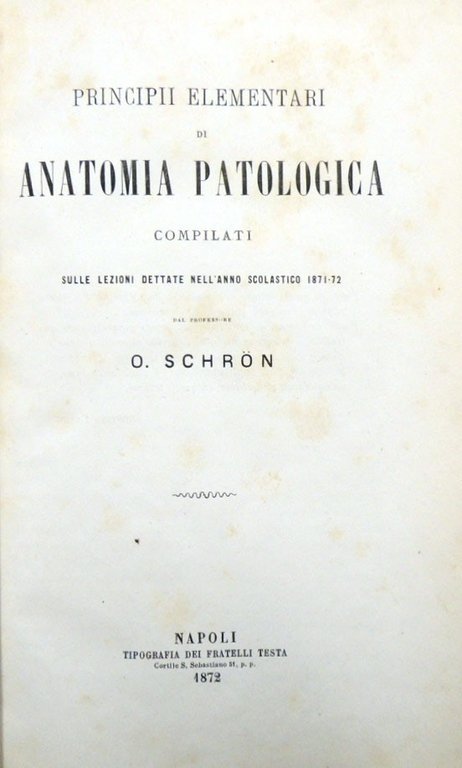 Schron, Principii elementari di anatomia patologica