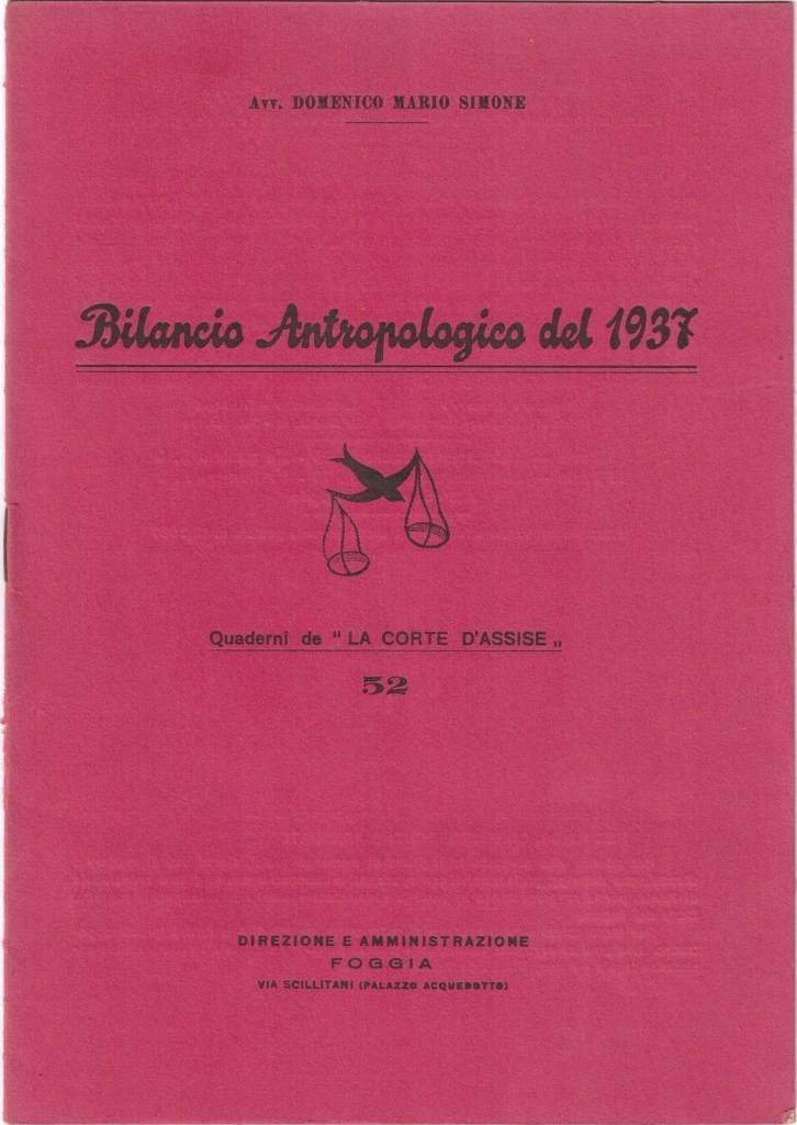 Simone, Bilancio antropologico del 1937