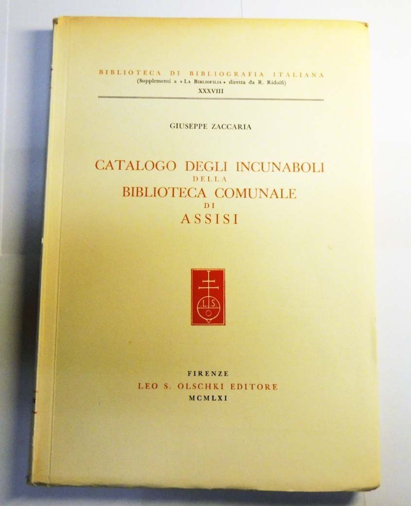 Zaccaria, Catalogo degli incunaboli della Biblioteca Comunale di Assisi