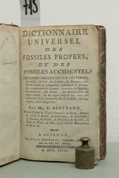 Dictionnaire universel des fossiles propres et des fossiles accidentels, contenant …