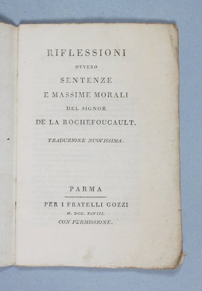 Sentenze e massime morali. Traduzione nuovissima.