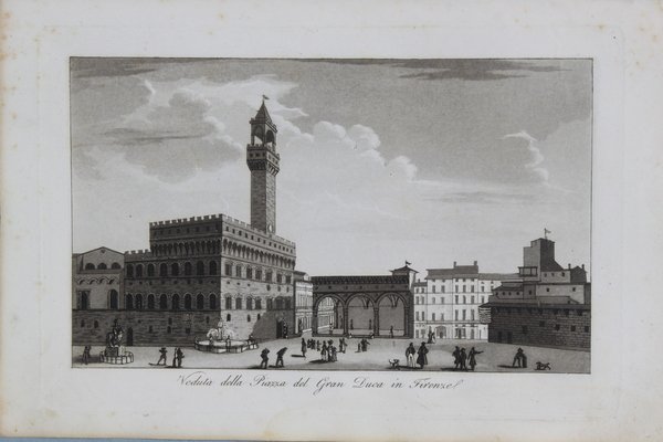 GANDINI FRANCESCO. Veduta della Piazza del Gran Duca in Firenze.