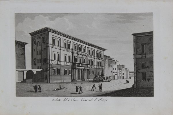 GANDINI FRANCESCO. Veduta del Palazzo Vescovile di Pistoja.