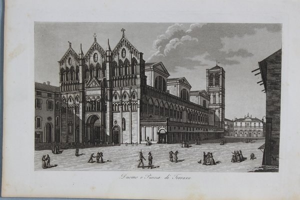 GANDINI FRANCESCO. Duomo e Piazza di Ferrara.