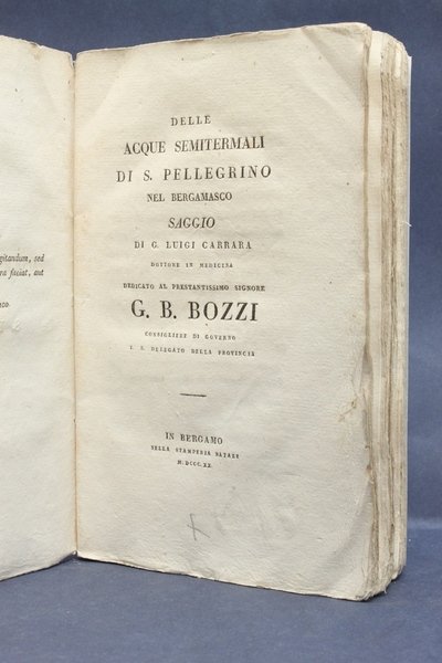 Delle acque semitermali di S. Pellegrino nel Bergamasco.