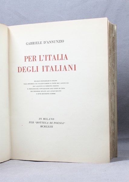 Per l'Italia degli Italiani.