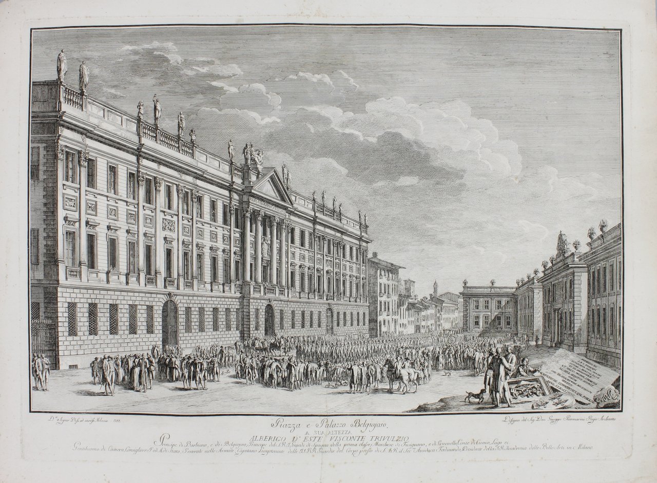 ASPARI DOMENICO. Piazza e Palazzo Belgiojoso. Milano, 1788. | Immagine principale