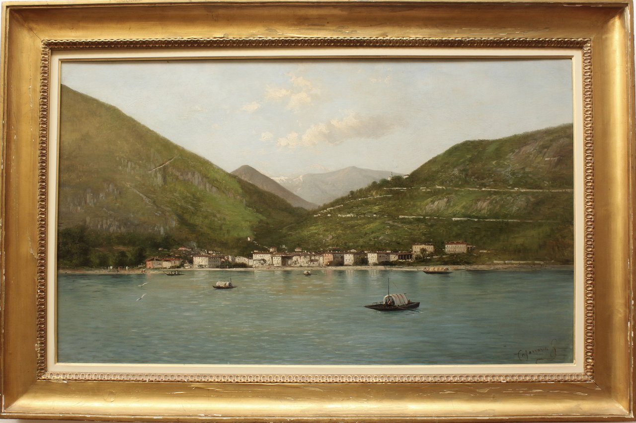 CASANOVA GIUSEPPE. (Veduta del borgo di Argegno). (Argegno, 1860 ca.). | Immagine principale