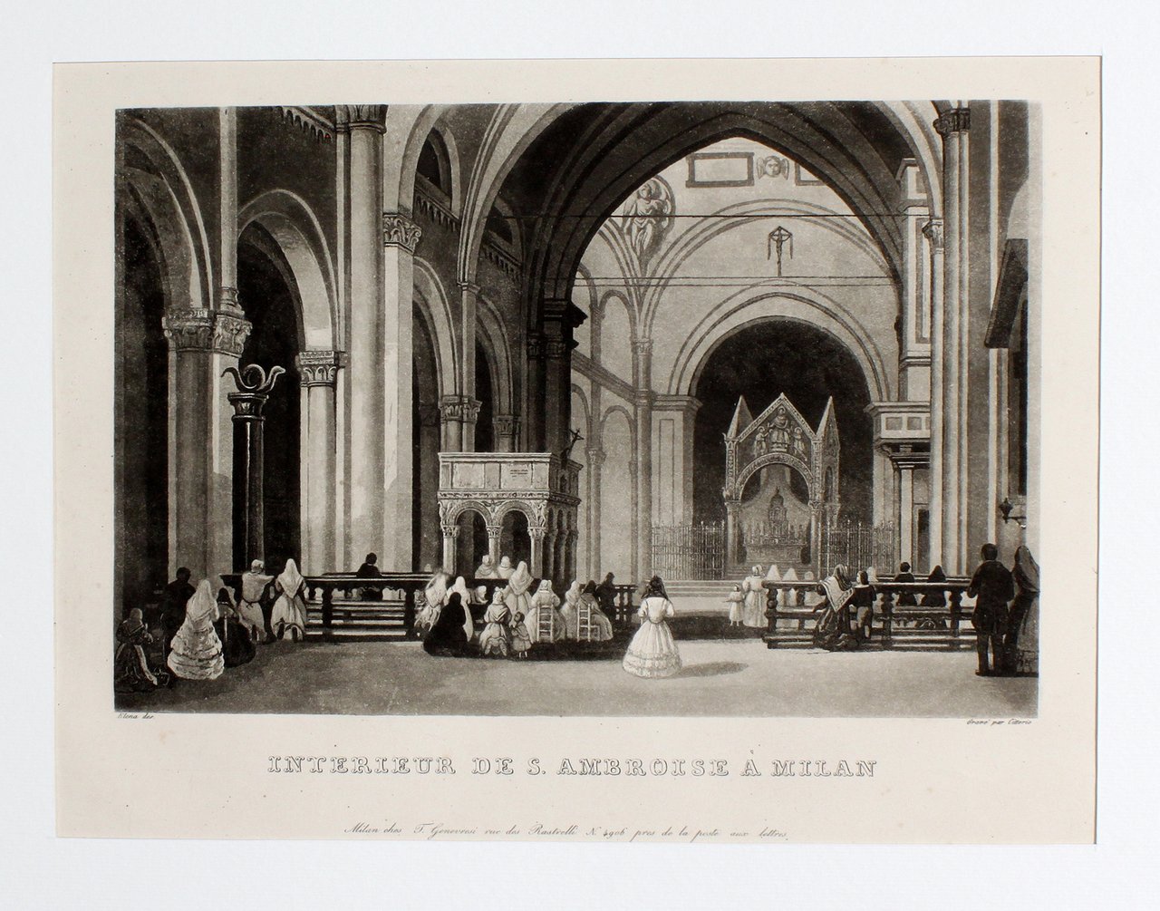 CITTERIO FRANCESCO. Interieur de S. Ambroise à Milan. Milano, chez … | Immagine principale