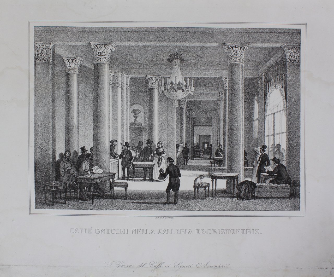 ELENA GIUSEPPE. Caffè Gnocchi nella Galleria De-Cristoforis. Milano, Bertotti, 1840. | Immagine principale