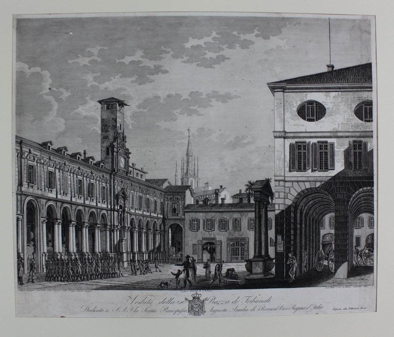 GALLIARI GASPARO. Veduta della Piazza de' Tribunali. (Milano), 1807. | Immagine principale