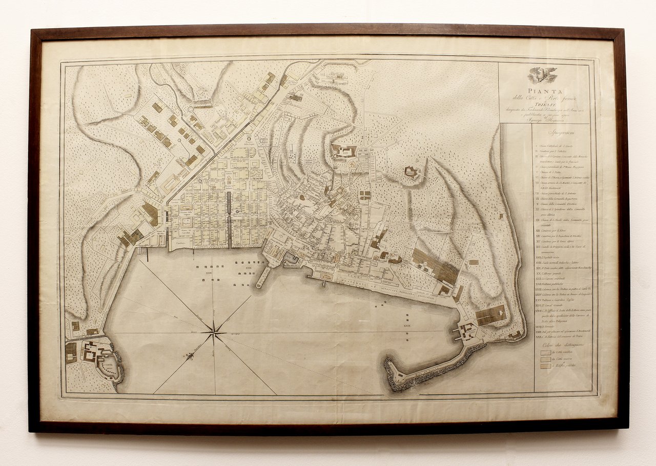 KLAUSBERGER FERDINANDO. Pianta della Città e Porto Franco di Trieste. …