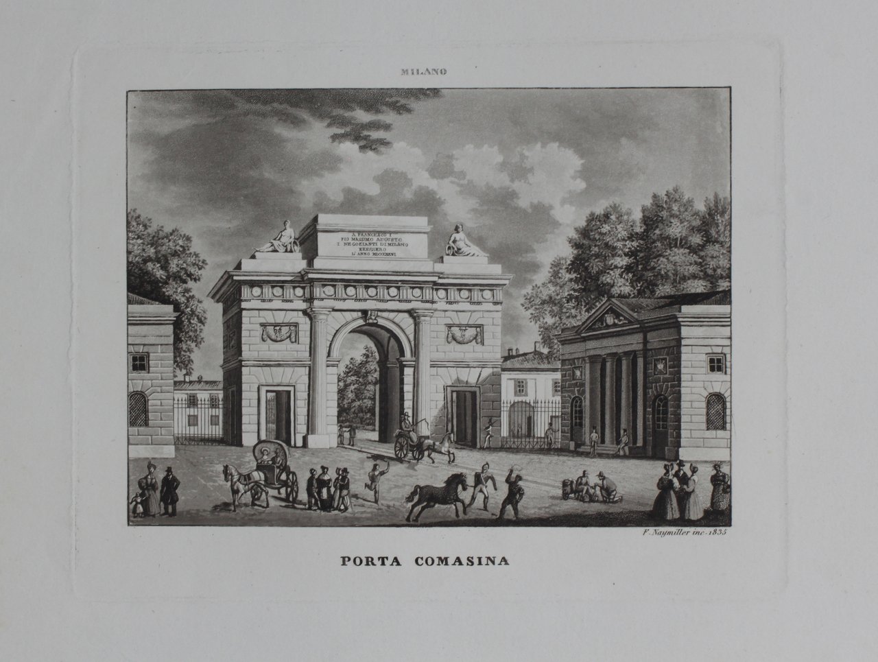 NAYMILLER FILIPPO. Porta Comasina. Milano, 1835. | Immagine principale