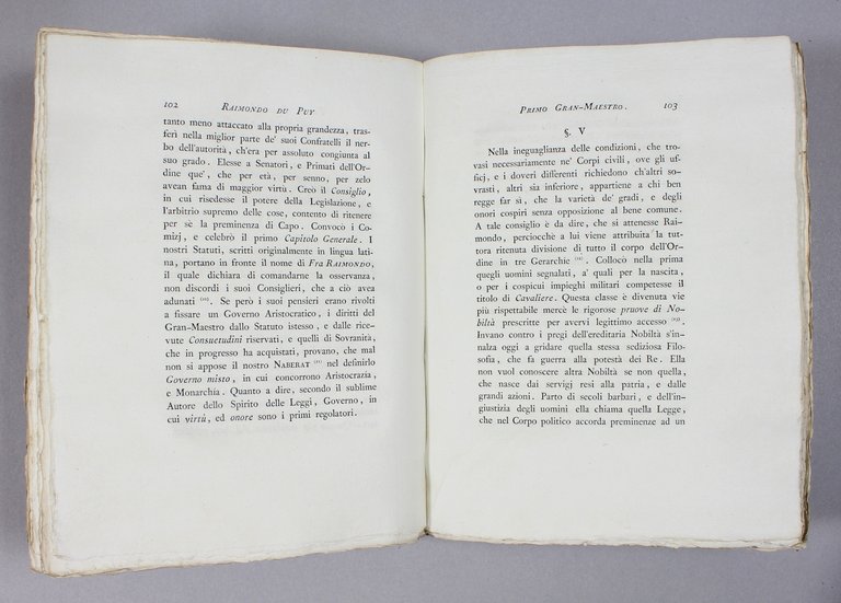 PACIAUDI PAOLO MARIA. Memorie de' Gran Maestri del Sacro Militar …