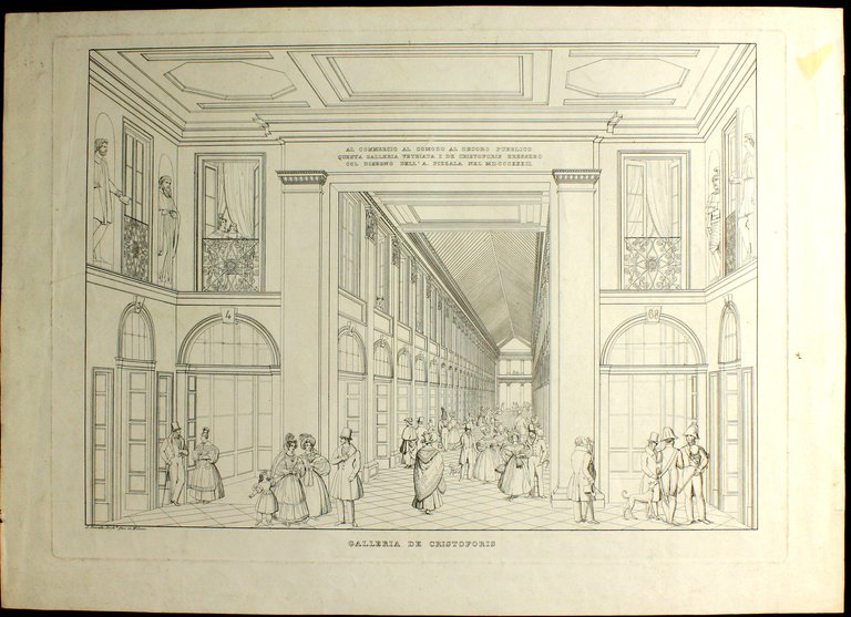 PIZZALA ANDREA. Facciata della Galleria. Milano, Litografia Vassalli, 1832. | Immagine Gallery 2