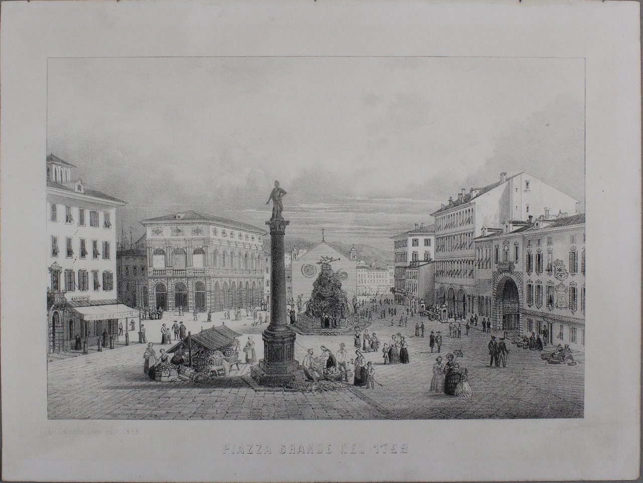 RIEGER ALBERTO. Piazza Grande nel 1792. - Trieste, Litografia Colombo …