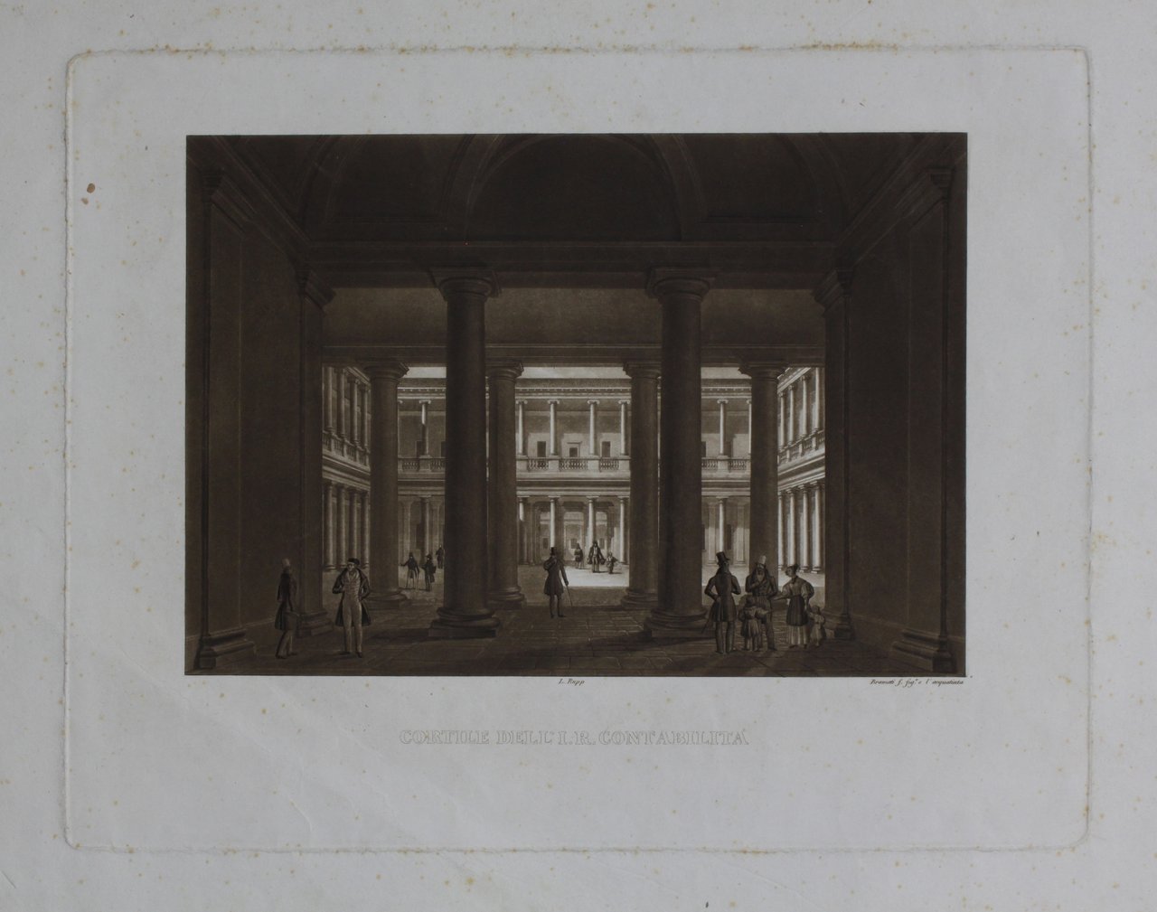 RUPP LADISLAUS - BRAMATI GIUSEPPE. Cortile dell'I. R. Contabilità. Milano, … | Immagine principale