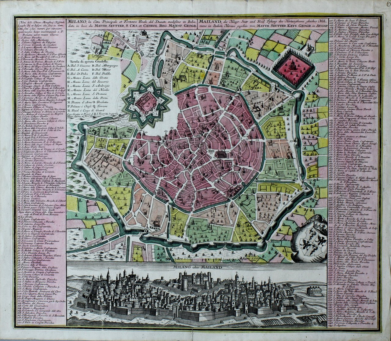 SEUTTER MATTHAUS. Milano, la Città Principale et Fortezza Reale del … | Immagine principale