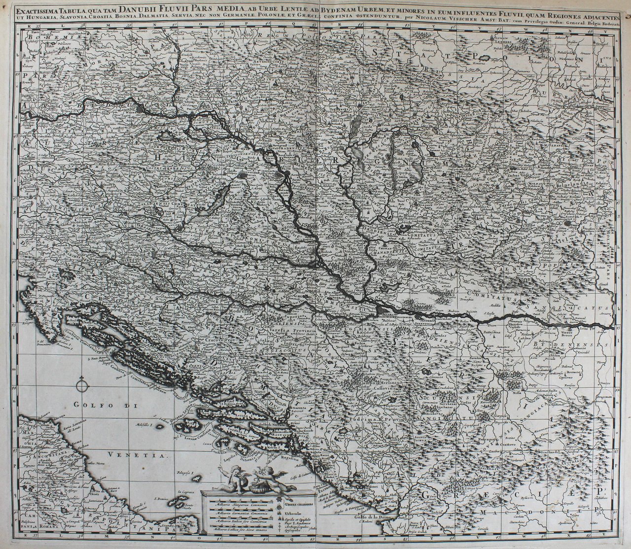VISSCHER NICOLAES. Exactissima Tabula qua tam Danubii Fluvii Pars Media, …
