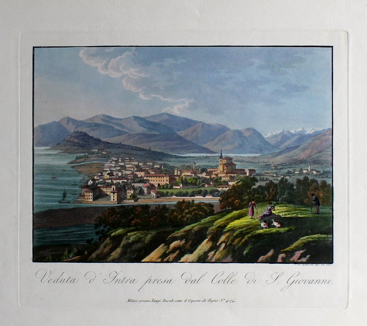 ZANCON GAETANO. Veduta d'Intra presa dal Colle di S. Giovanni. … | Immagine principale