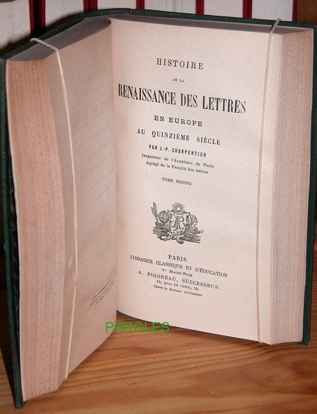 Histoire de la renaissance des lettres en Europe au quinzième …