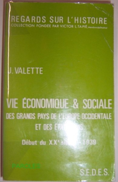 Vie économique et sociale des grands pays de l'Europe occidentale …