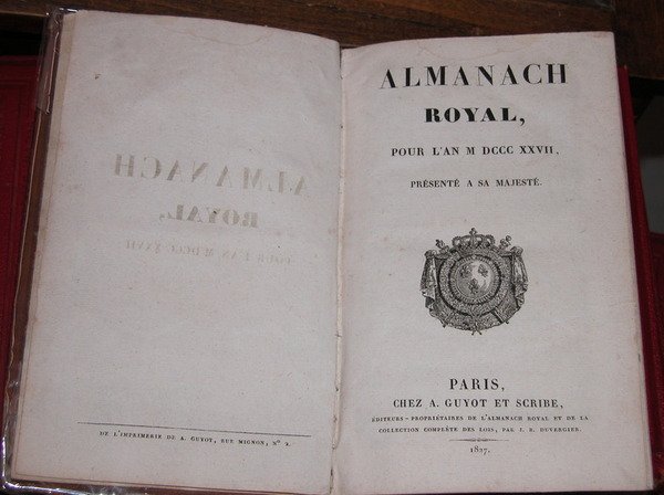 Almanach Royal, pour l'an MDCCCXXVII, présenté à sa Majesté.