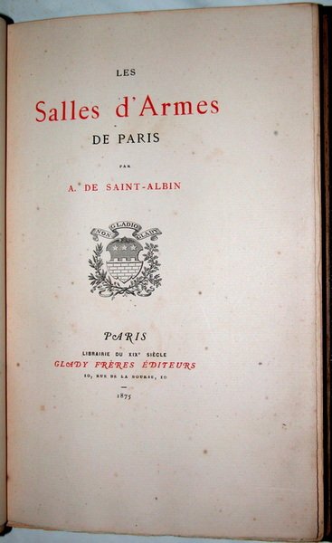 Les Salles d'armes de Paris.