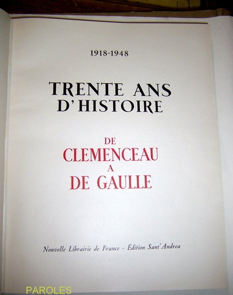 1918-1948 - Trente ans d'histoire - De Clemenceau à De …